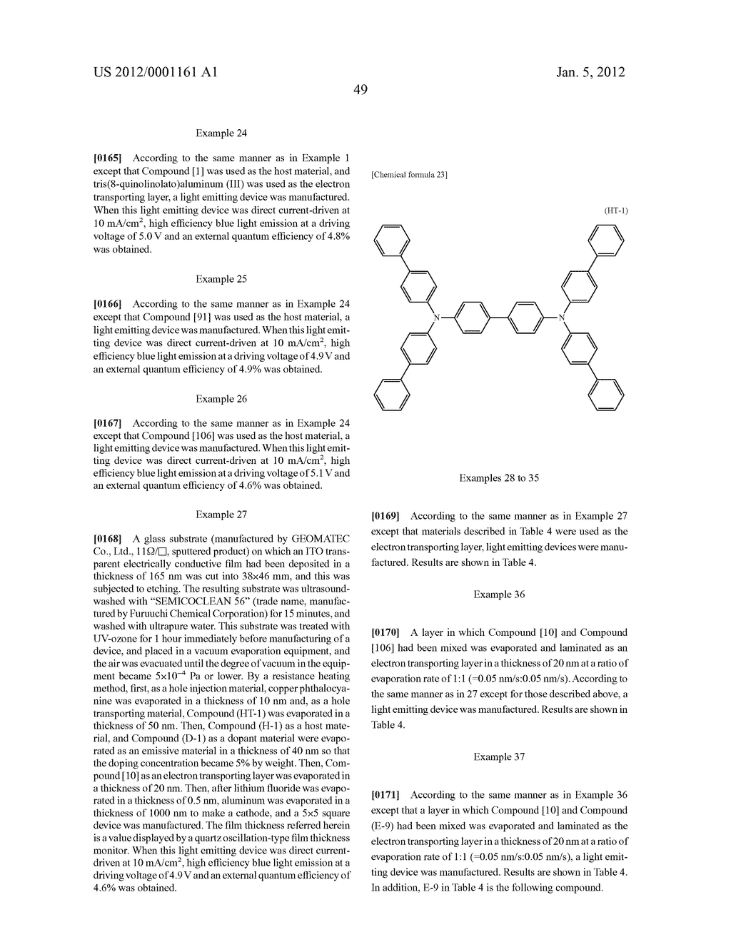 LIGHT EMITTING DEVICE MATERIAL AND LIGHT EMITTING DEVICE - diagram, schematic, and image 50