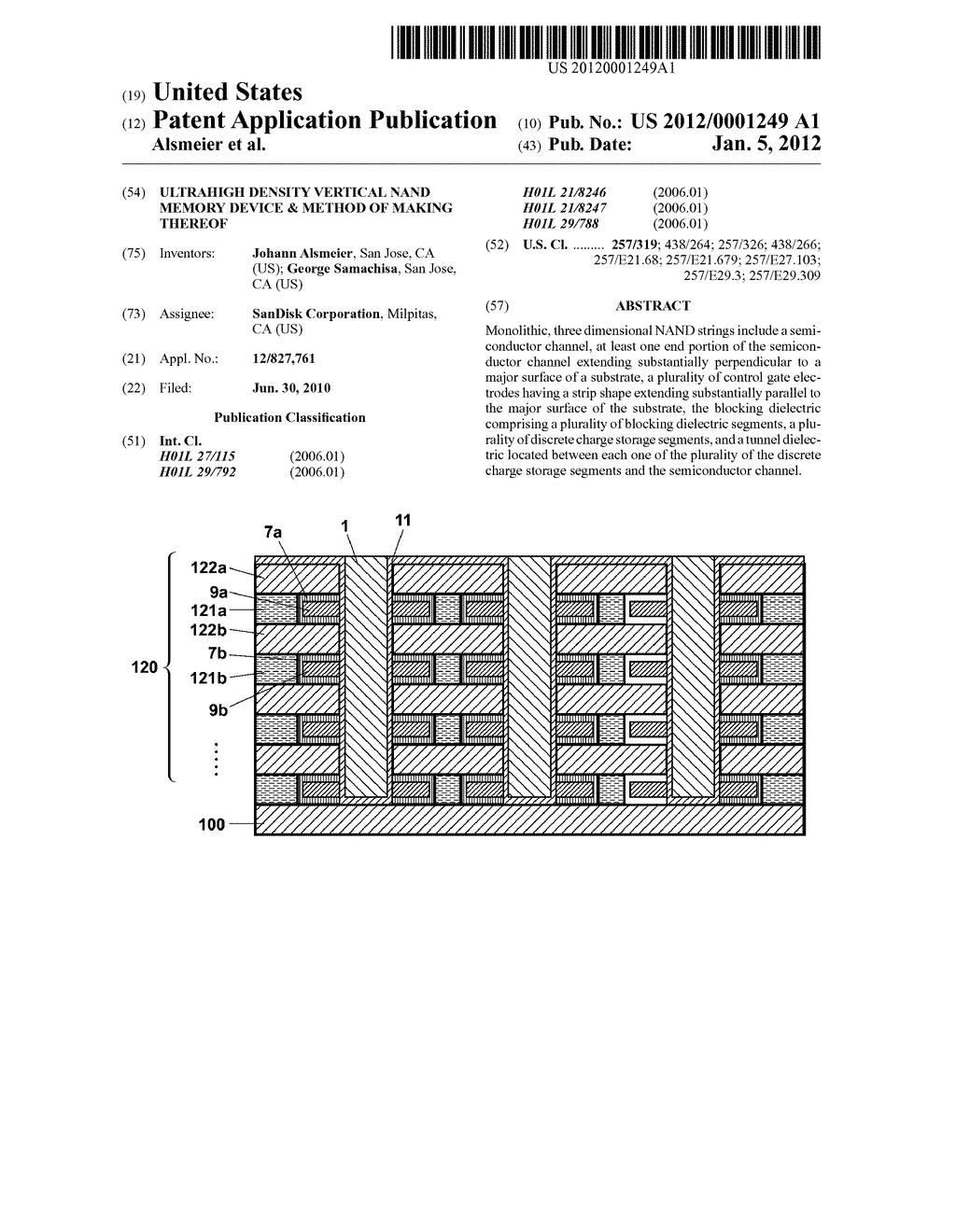 ULTRAHIGH DENSITY VERTICAL NAND MEMORY DEVICE & METHOD OF MAKING THEREOF - diagram, schematic, and image 01