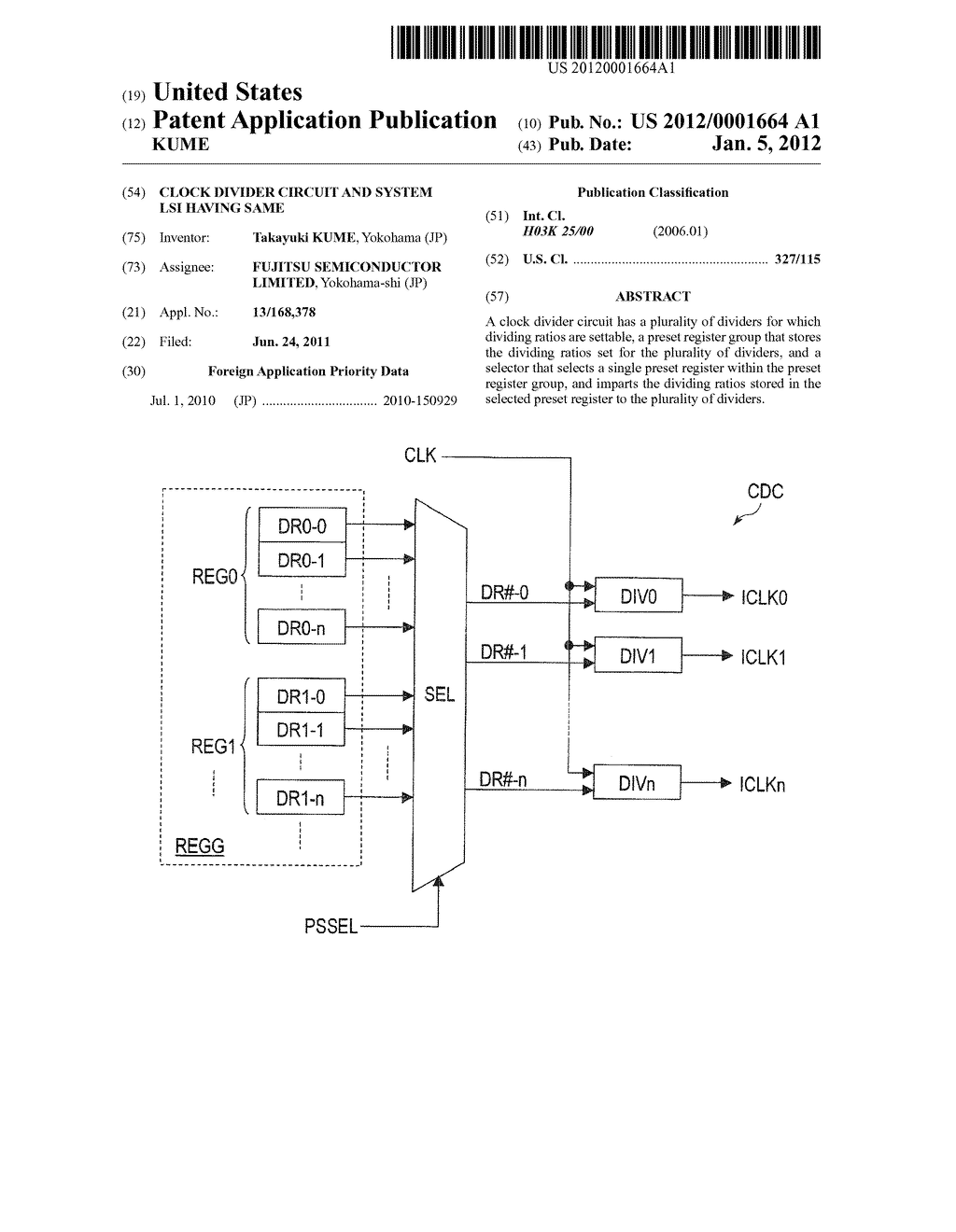 CLOCK DIVIDER CIRCUIT AND SYSTEM LSI HAVING SAME - diagram, schematic, and image 01