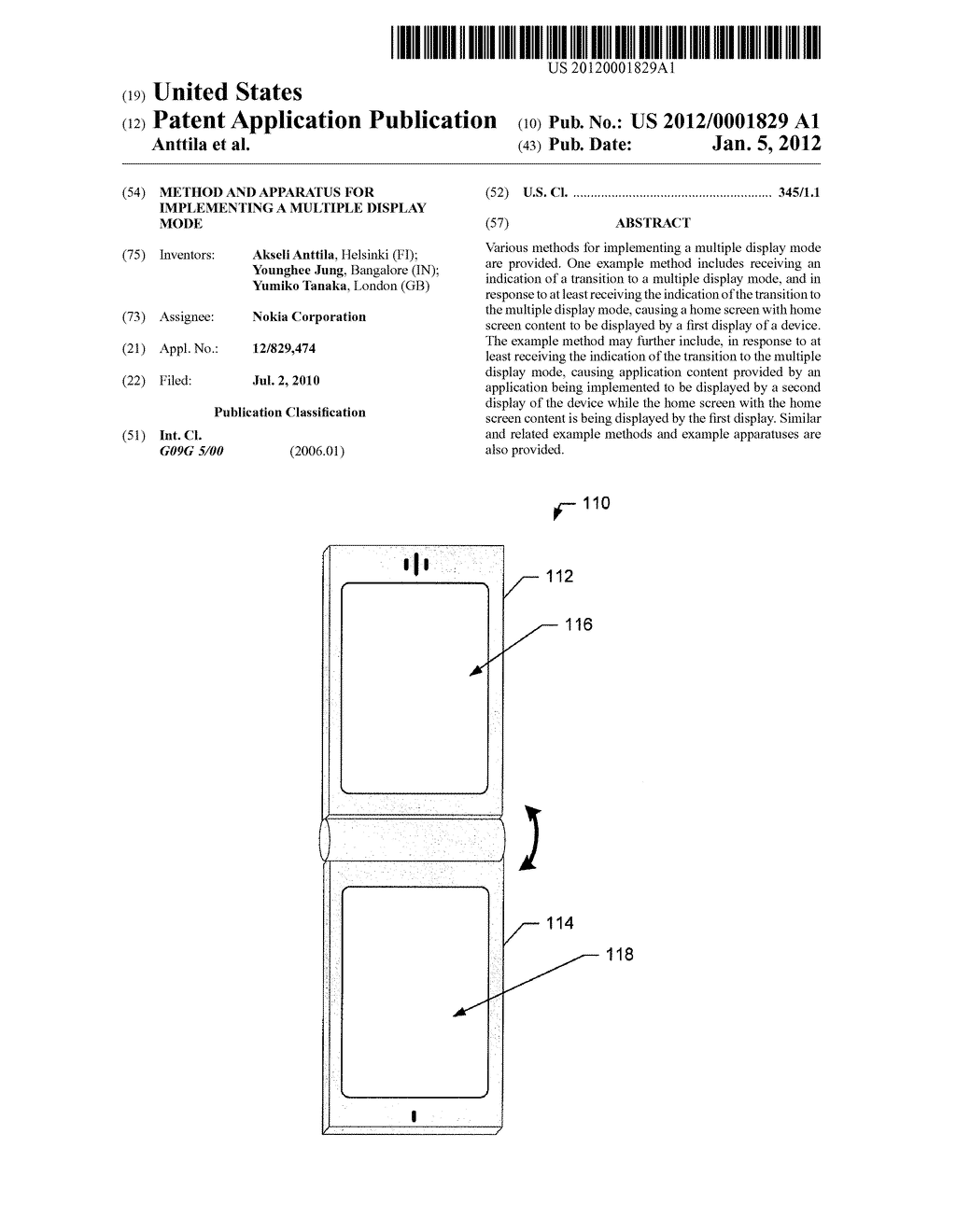 Method and Apparatus for Implementing a Multiple Display Mode - diagram, schematic, and image 01