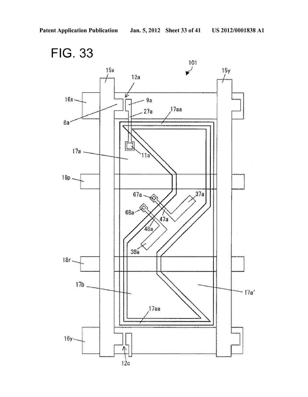 ACTIVE MATRIX SUBSTRATE, METHOD FOR PRODUCING ACTIVE MATRIX SUBSTRATE,     LIQUID CRYSTAL PANEL, METHOD FOR PRODUCING LIQUID CRYSTAL PANEL, LIQUID     CRYSTAL DISPLAY DEVICE, LIQUID CRYSTAL DISPLAY UNIT, AND TELEVISION     RECEIVER - diagram, schematic, and image 34