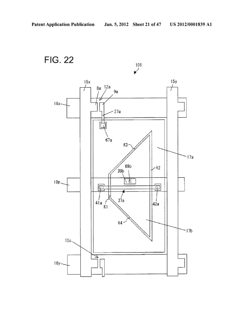 ACTIVE MATRIX SUBSTRATE, LIQUID CRYSTAL PANEL, LIQUID CRYSTAL DISPLAY     DEVICE, LIQUID CRYSTAL DISPLAY UNIT, AND TELEVISION RECEIVER - diagram, schematic, and image 22