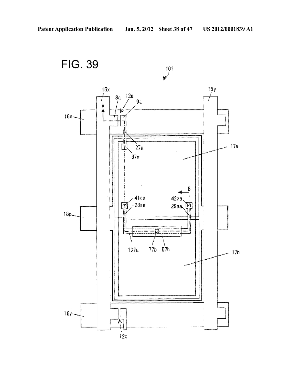 ACTIVE MATRIX SUBSTRATE, LIQUID CRYSTAL PANEL, LIQUID CRYSTAL DISPLAY     DEVICE, LIQUID CRYSTAL DISPLAY UNIT, AND TELEVISION RECEIVER - diagram, schematic, and image 39