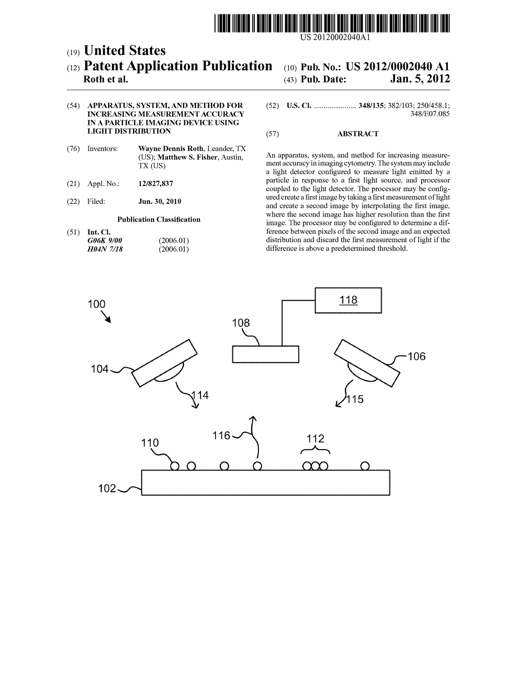 Apparatus, System, and Method For Increasing Measurement Accuracy in a     Particle Imaging Device Using Light Distribution - diagram, schematic, and image 01