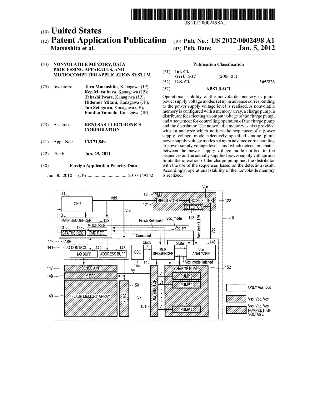 NONVOLATILE MEMORY, DATA PROCESSING APPARATUS, AND MICROCOMPUTER     APPLICATION SYSTEM - diagram, schematic, and image 01