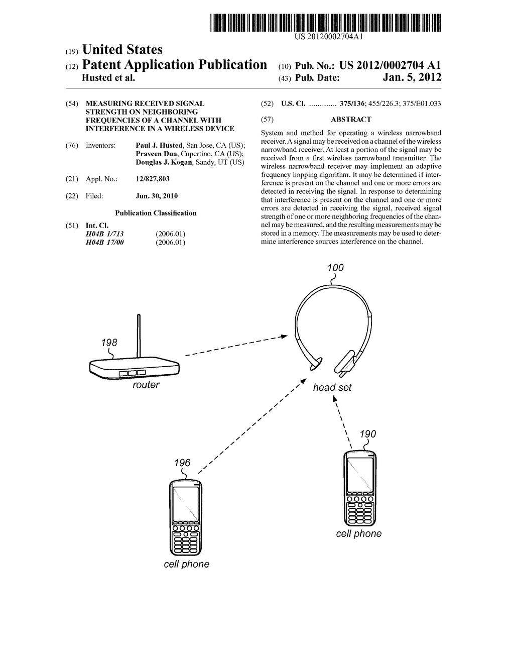 Measuring Received Signal Strength on Neighboring Frequencies of a Channel     with Interference in a Wireless Device - diagram, schematic, and image 01