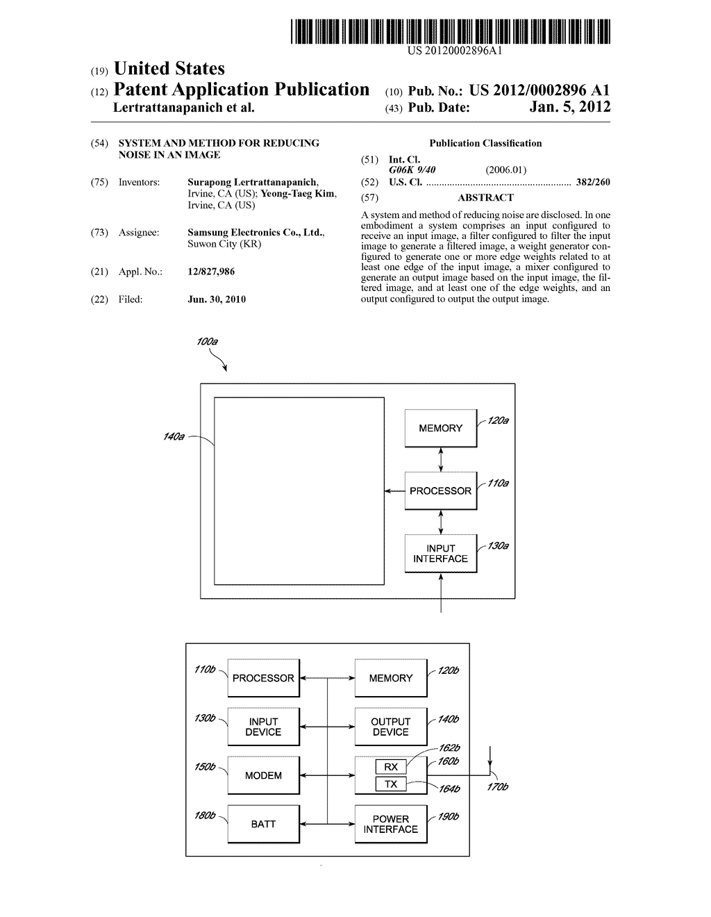 SYSTEM AND METHOD FOR REDUCING NOISE IN AN IMAGE - diagram, schematic, and image 01