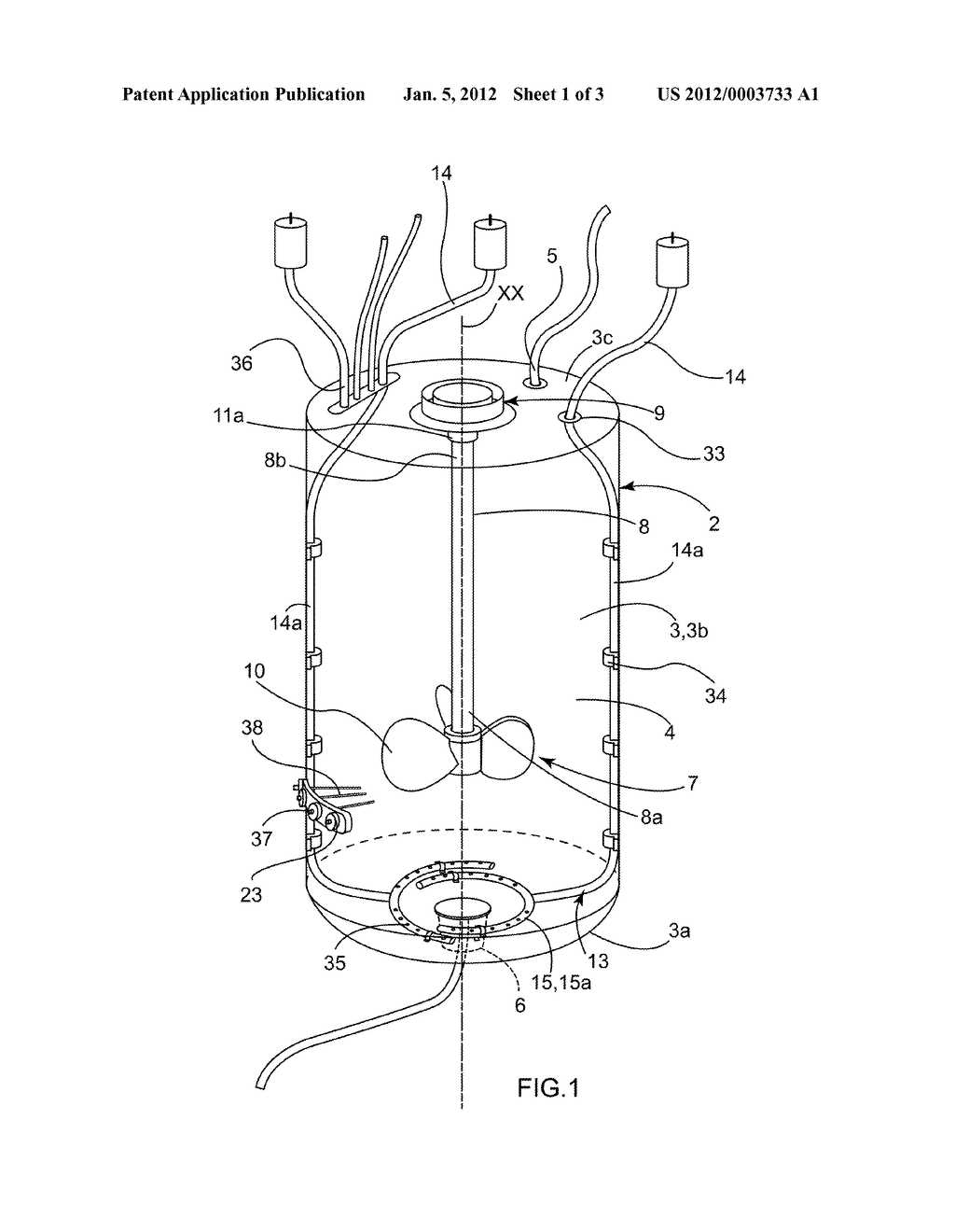 MIXING CONTAINER COMPRISING A SHAFT BEARING IN THE UPPER PART - diagram, schematic, and image 02