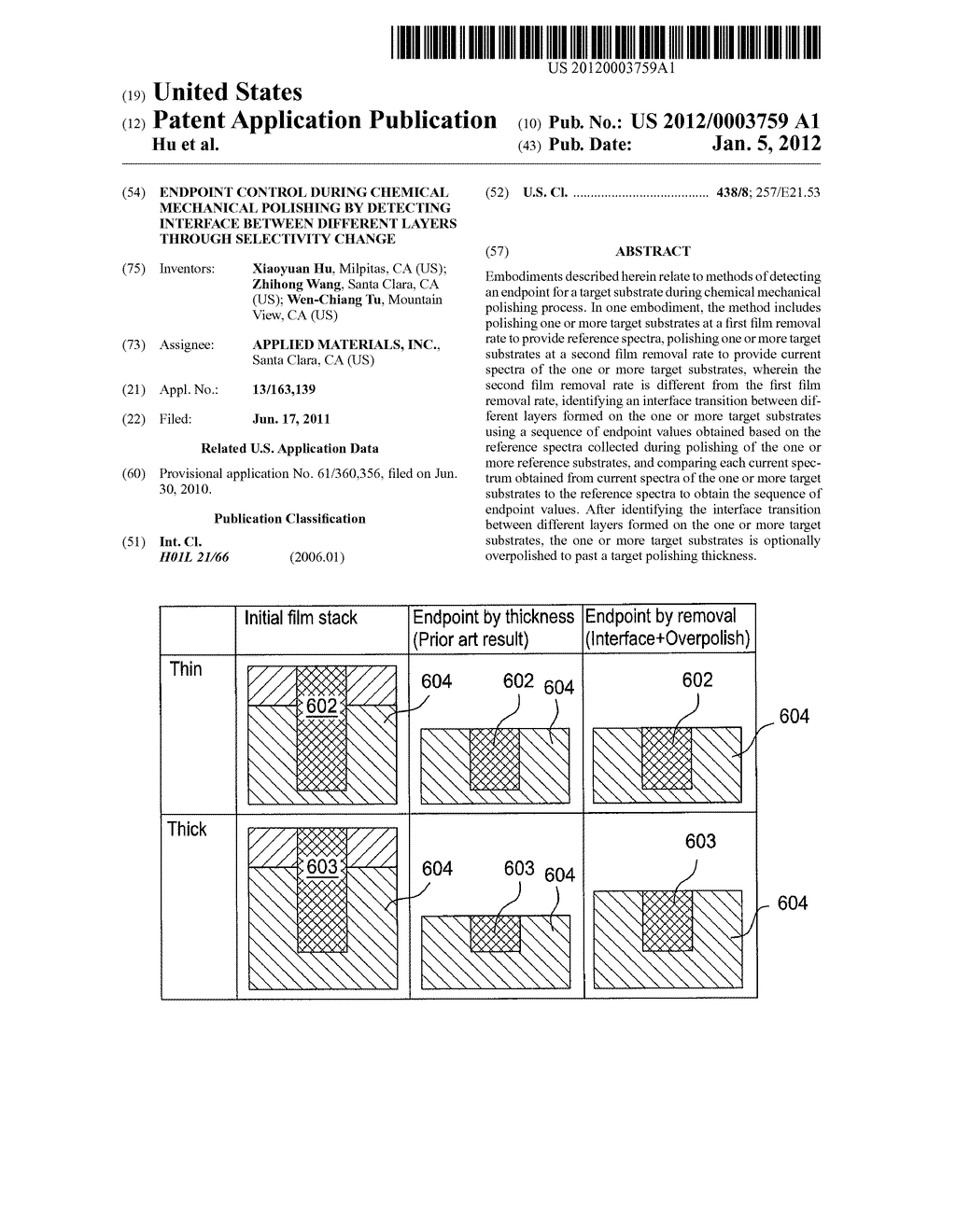 ENDPOINT CONTROL DURING CHEMICAL MECHANICAL POLISHING BY DETECTING     INTERFACE BETWEEN DIFFERENT LAYERS THROUGH SELECTIVITY CHANGE - diagram, schematic, and image 01