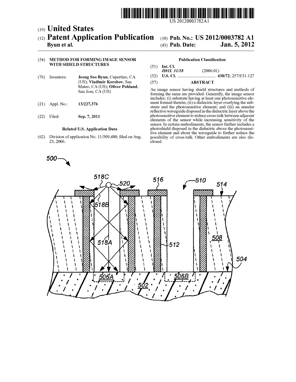 METHOD FOR FORMING IMAGE SENSOR WITH SHIELD STRUCTURES - diagram, schematic, and image 01