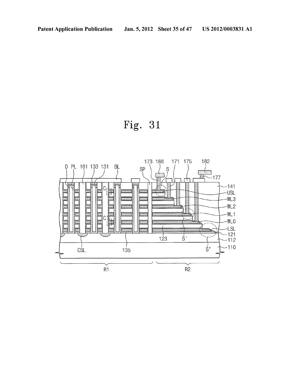 Methods of Forming Nonvolatile Memory Devices Using Nonselective and     Selective Etching Techniques to Define Vertically Stacked Word Lines - diagram, schematic, and image 36