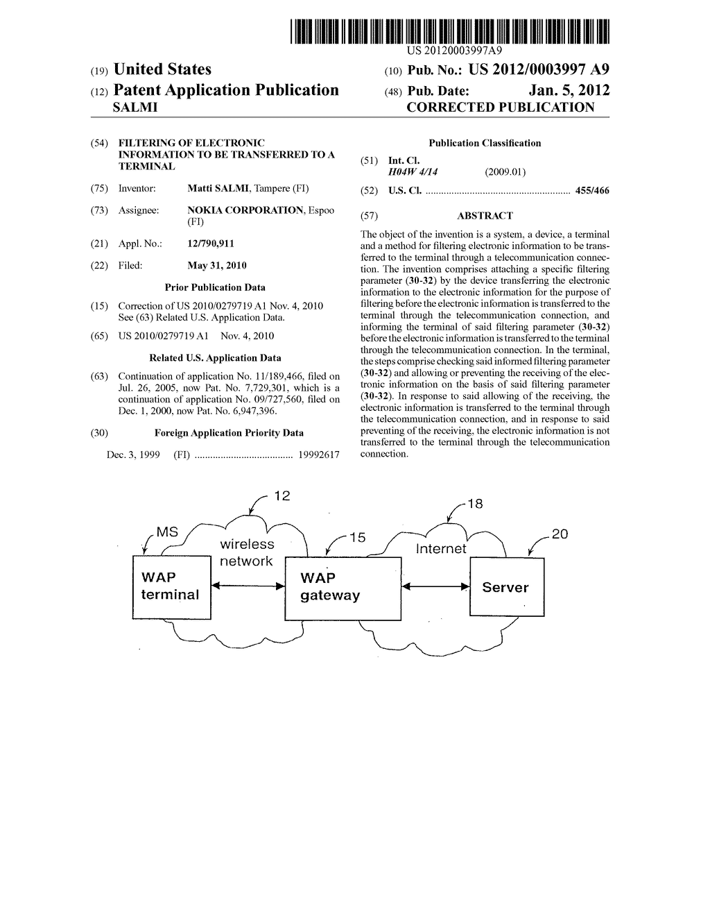 FILTERING OF ELECTRONIC INFORMATION TO BE TRANSFERRED TO A TERMINAL - diagram, schematic, and image 01