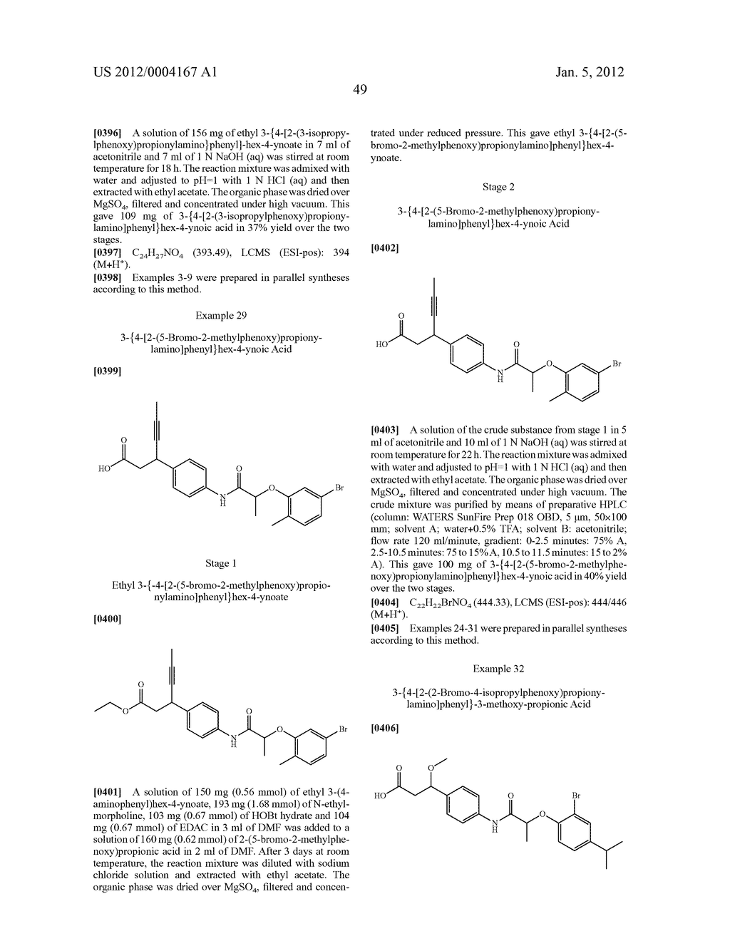 (2-ARYLOXYACETYLAMINO) PHENYLPROPIONIC ACID DERIVATIVES, PROCESSES FOR     PREPARATION THEREOF AND USE THEREOF AS MEDICAMENTS - diagram, schematic, and image 50