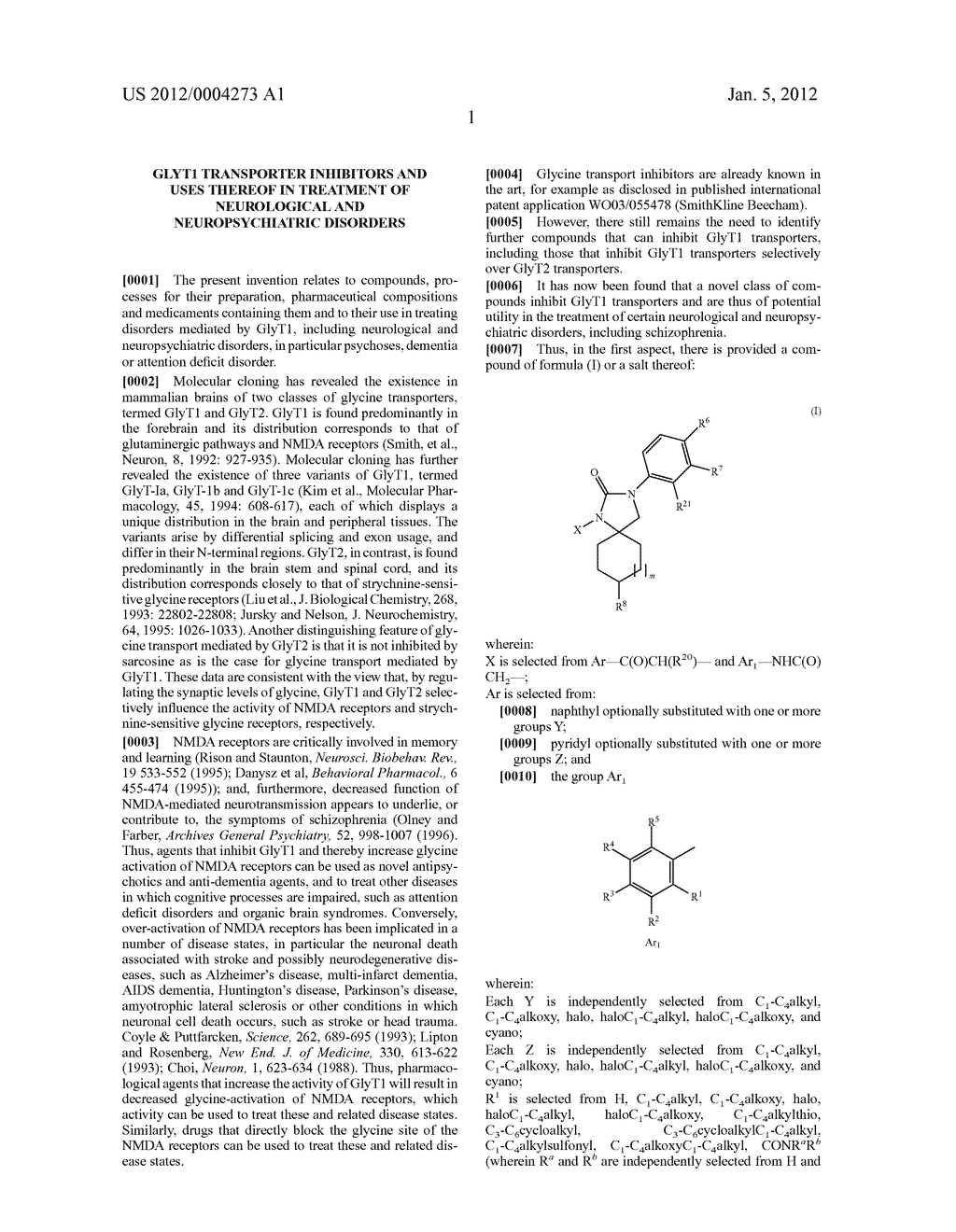 GLYT1 TRANSPORTER INHIBITORS AND USES THEREOF IN TREATMENT OF NEUROLOGICAL     AND NEUROPSYCHIATRIC DISORDERS - diagram, schematic, and image 02