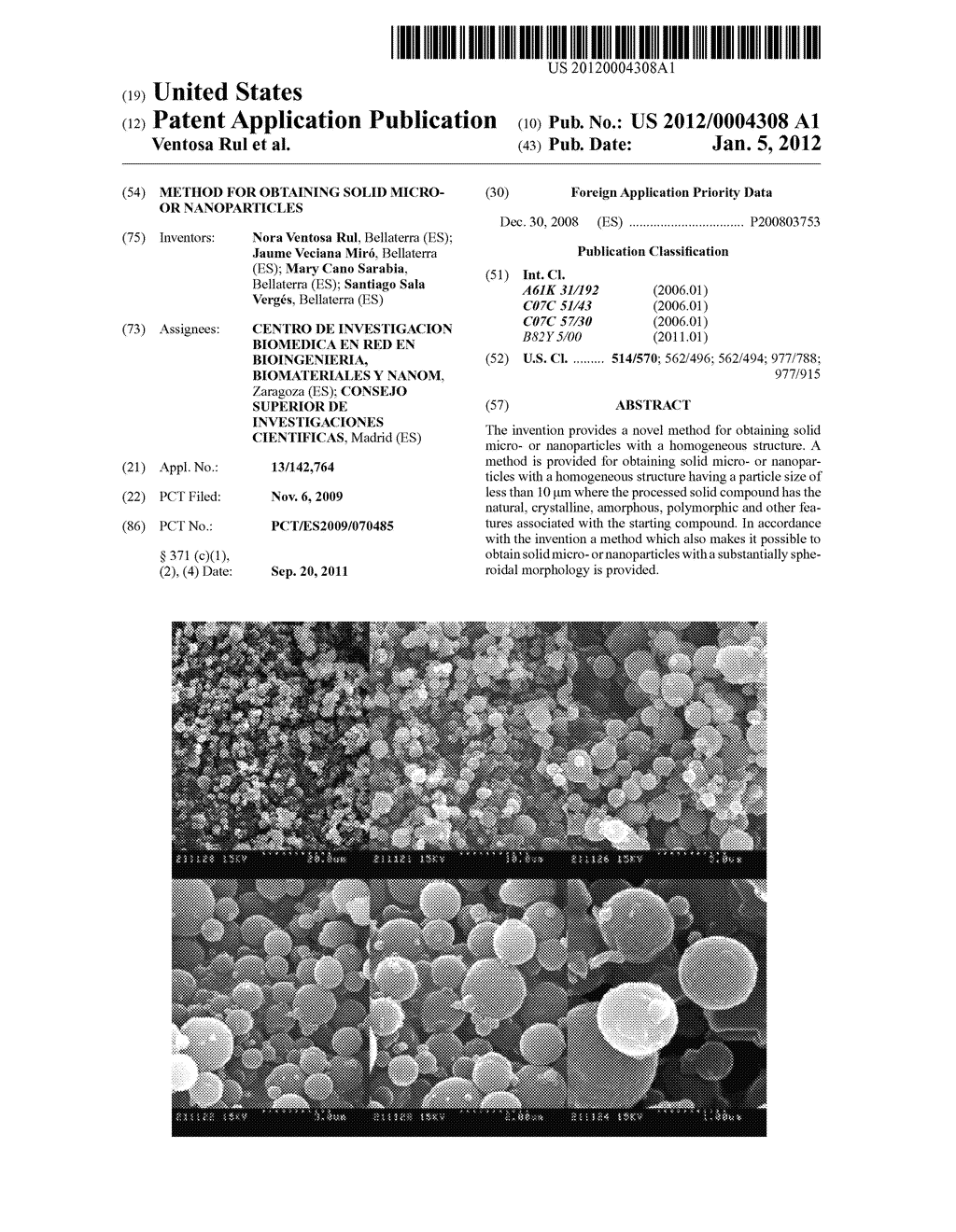 METHOD FOR OBTAINING SOLID MICRO- OR NANOPARTICLES - diagram, schematic, and image 01