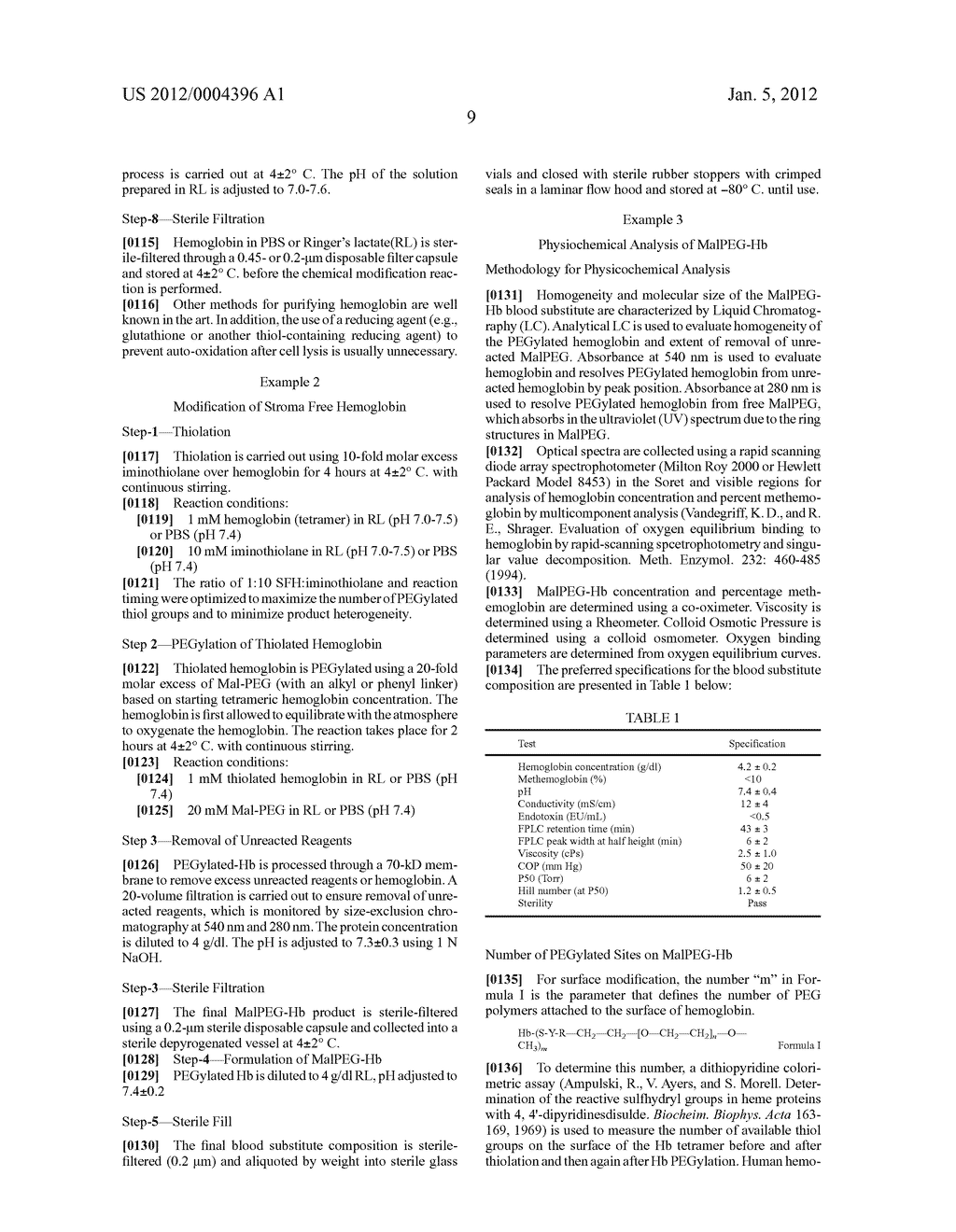 COMPOSITIONS FOR OXYGEN TRANSPORT COMPRISING A HIGH OXYGEN AFFINITY     MODIFIED HEMOGLOBIN - diagram, schematic, and image 20