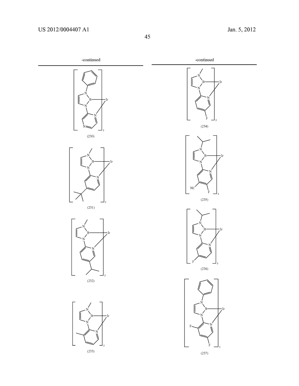 METAL COMPLEXES HAVING AZABOROL LIGANDS AND ELECTRONIC DEVICE HAVING THE     SAME - diagram, schematic, and image 46