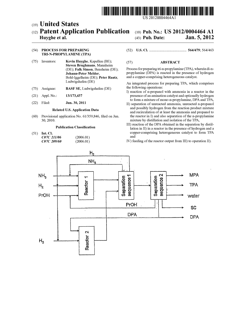 PROCESS FOR PREPARING TRI-N-PROPYLAMINE (TPA) - diagram, schematic, and image 01