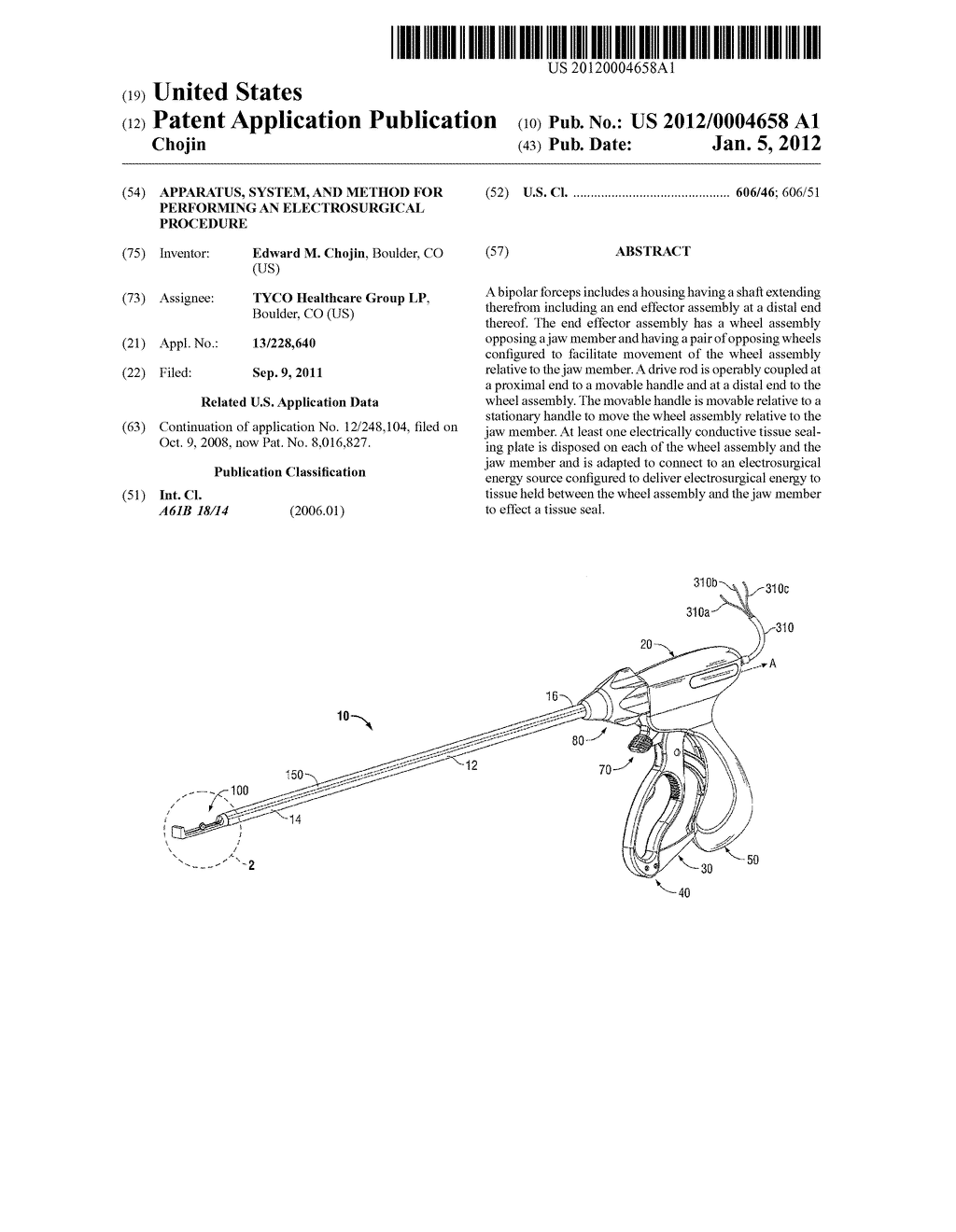 Apparatus, System, and Method for Performing an Electrosurgical Procedure - diagram, schematic, and image 01