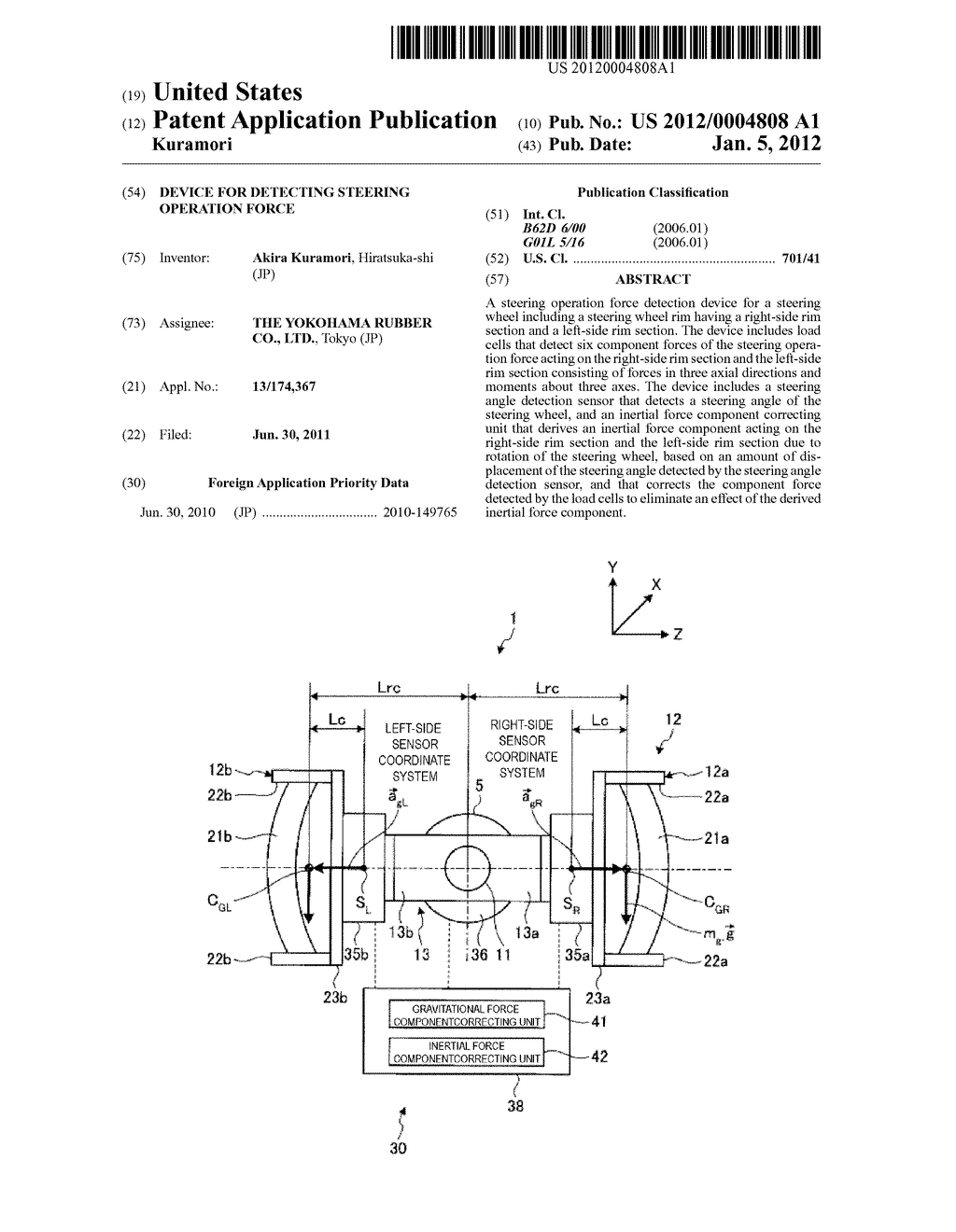 DEVICE FOR DETECTING STEERING OPERATION FORCE - diagram, schematic, and image 01