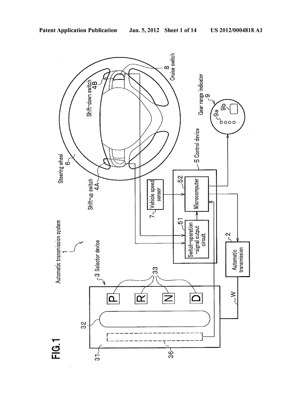 CONTROL DEVICE FOR AUTOMATIC TRANSMISSION - diagram, schematic, and image 02