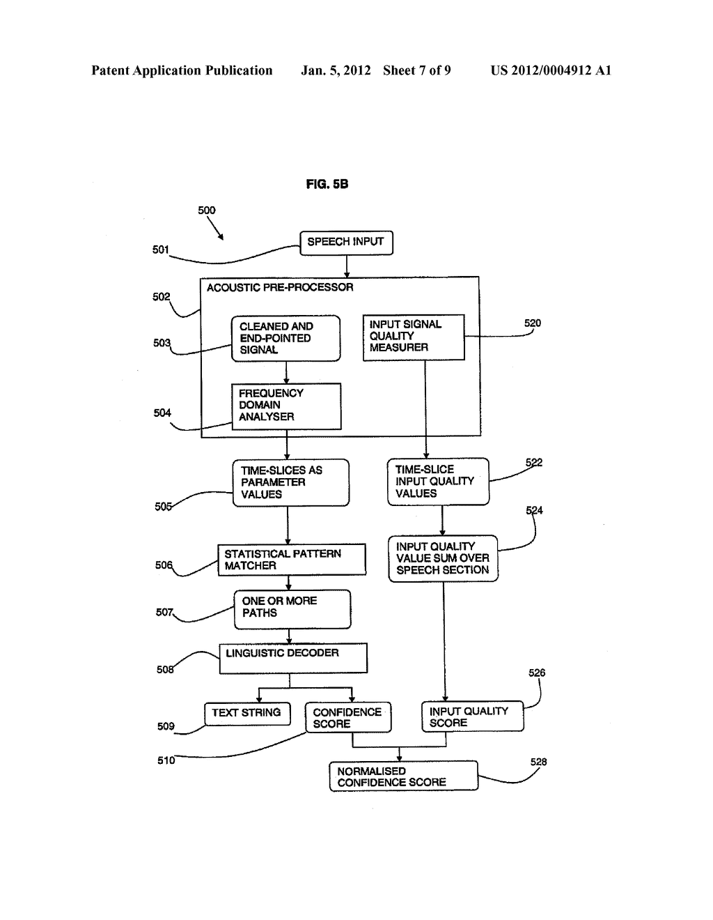 METHOD AND SYSTEM FOR USING INPUT SIGNAL QUALITY IN SPEECH RECOGNITION - diagram, schematic, and image 08