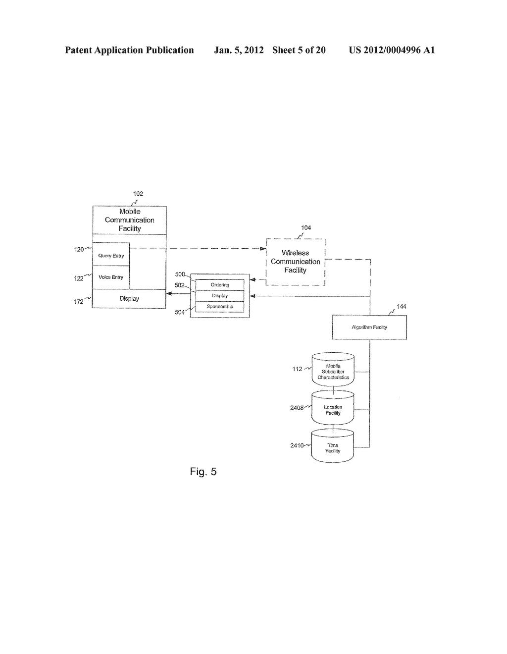 SYSTEM FOR TARGETING ADVERTISING CONTENT TO A PLURALITY OF MOBILE     COMMUNICATION FACILITIES - diagram, schematic, and image 06