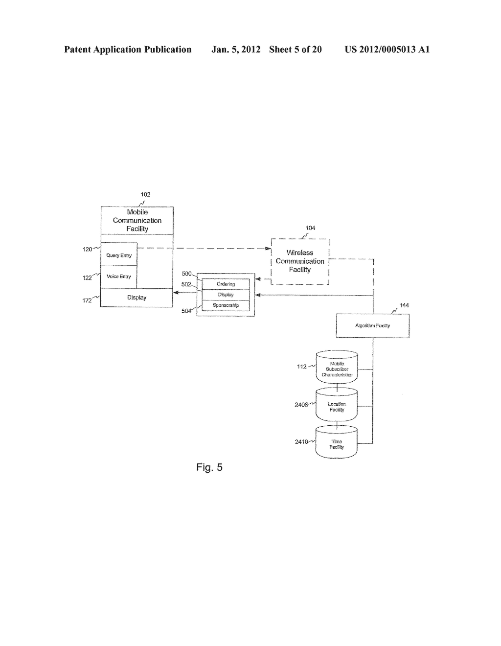 SYSTEM FOR TARGETING ADVERTISING CONTENT TO A PLURALITY OF MOBILE     COMMUNICATION FACILITIES - diagram, schematic, and image 06