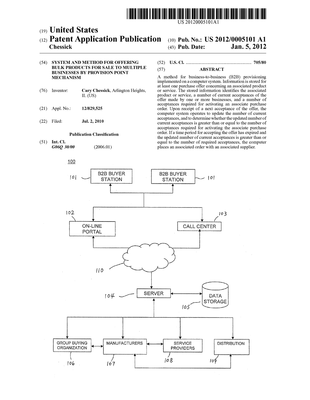 System and Method for Offering Bulk Products for Sale to Multiple     Businesses by Provision Point Mechanism - diagram, schematic, and image 01