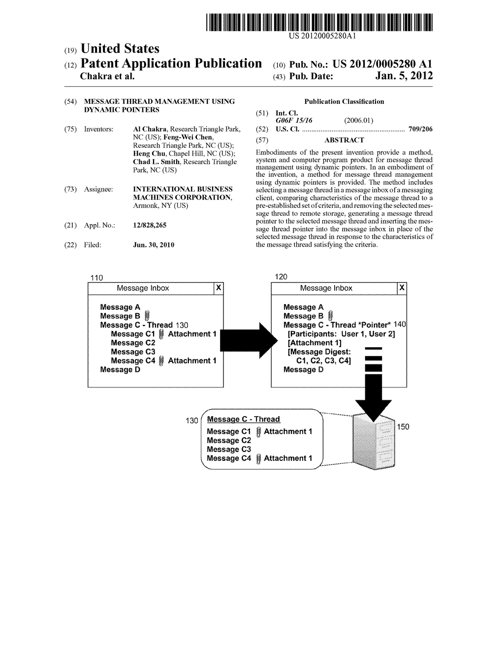 MESSAGE THREAD MANAGEMENT USING DYNAMIC POINTERS - diagram, schematic, and image 01