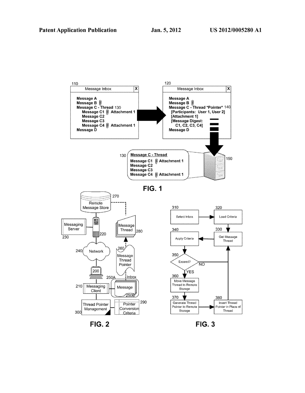 MESSAGE THREAD MANAGEMENT USING DYNAMIC POINTERS - diagram, schematic, and image 02