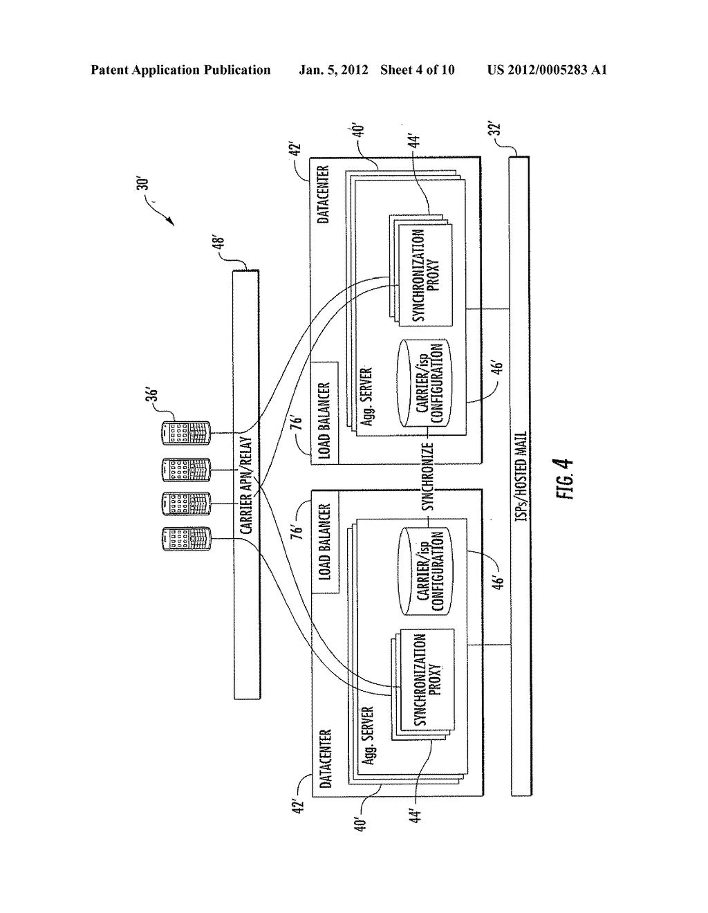 EMAIL SYSTEM INCLUDING SYNCHRONIZATION SERVER(S) PROVIDING     SYNCHRONIZATION BASED UPON SYNCHRONIZATION INDICATORS STORED ON MOBILE     DEVICES AND RELATED METHODS - diagram, schematic, and image 05