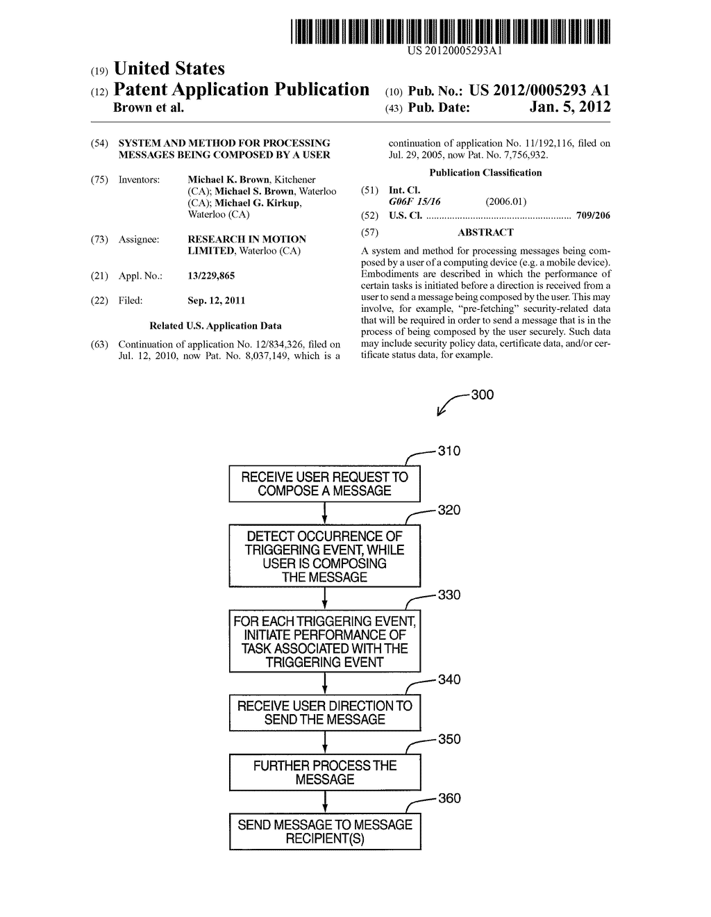 SYSTEM AND METHOD FOR PROCESSING MESSAGES BEING COMPOSED BY A USER - diagram, schematic, and image 01