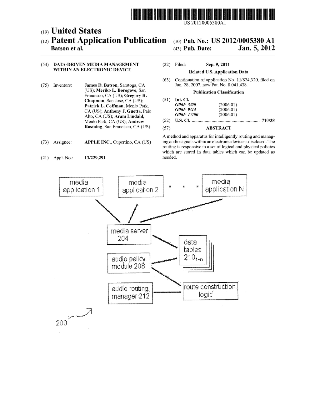 Data-Driven Media Management Within An Electronic Device - diagram, schematic, and image 01