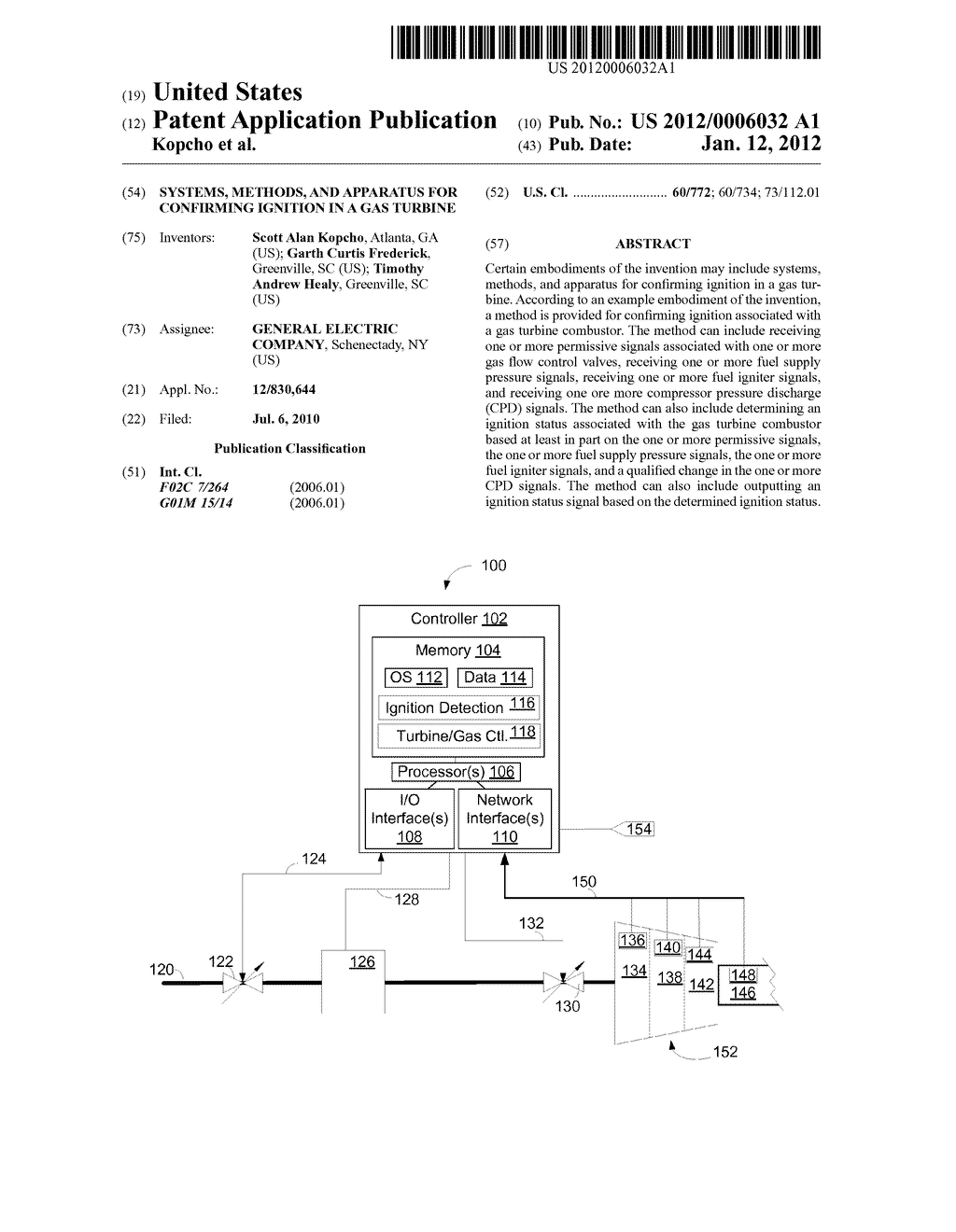 SYSTEMS, METHODS, AND APPARATUS FOR CONFIRMING IGNITION IN A GAS TURBINE - diagram, schematic, and image 01