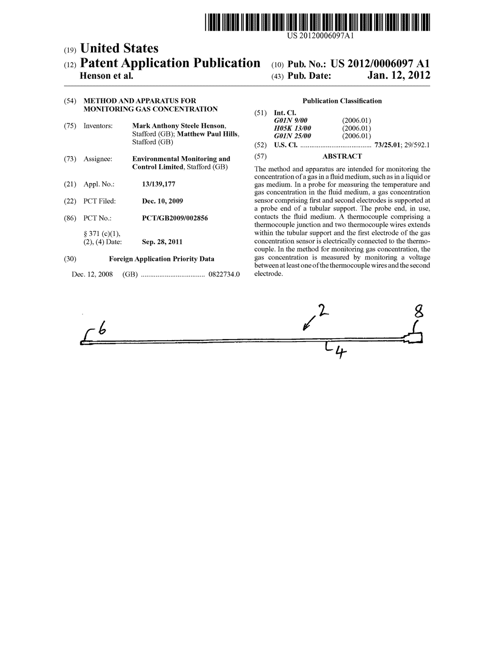 METHOD AND APPARATUS FOR MONITORING GAS CONCENTRATION - diagram, schematic, and image 01