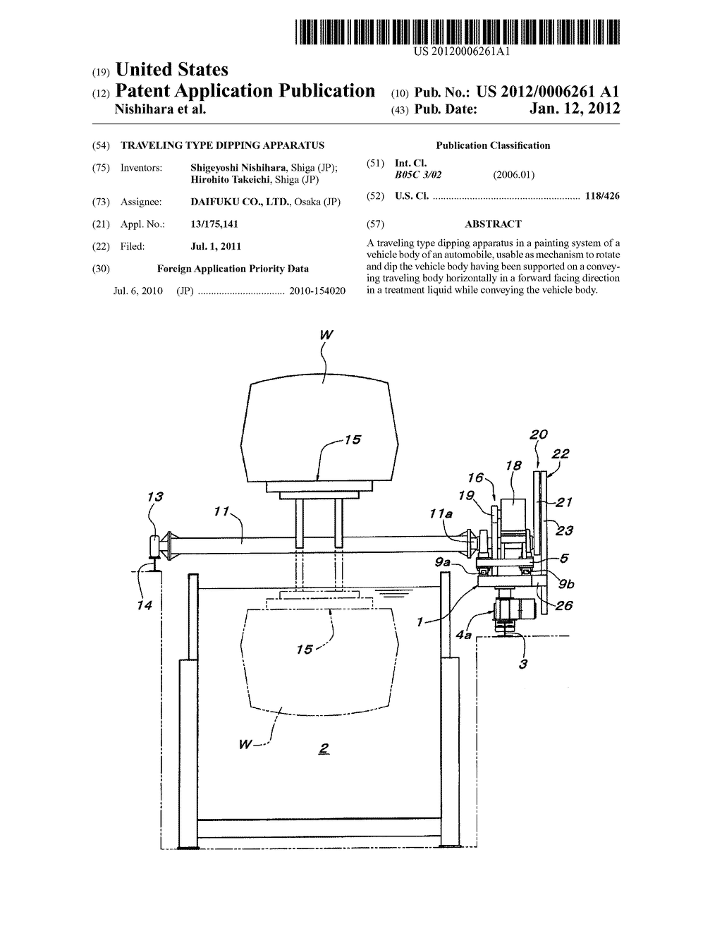 Traveling Type Dipping Apparatus - diagram, schematic, and image 01