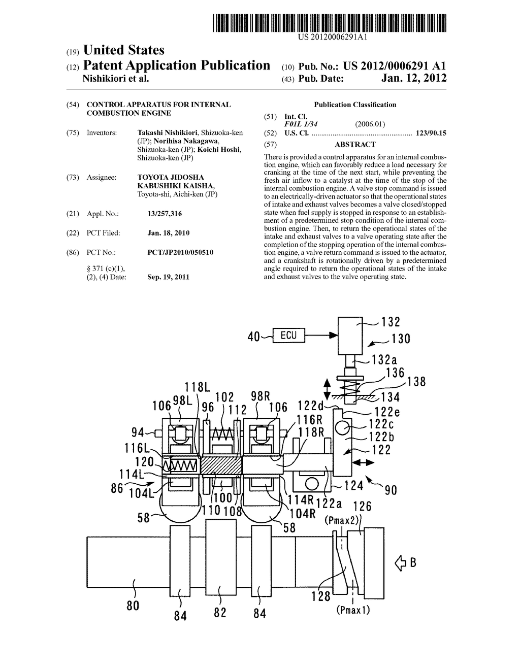 CONTROL APPARATUS FOR INTERNAL COMBUSTION ENGINE - diagram, schematic, and image 01