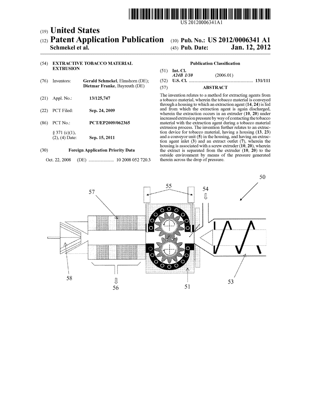 Extractive Tobacco Material Extrusion - diagram, schematic, and image 01