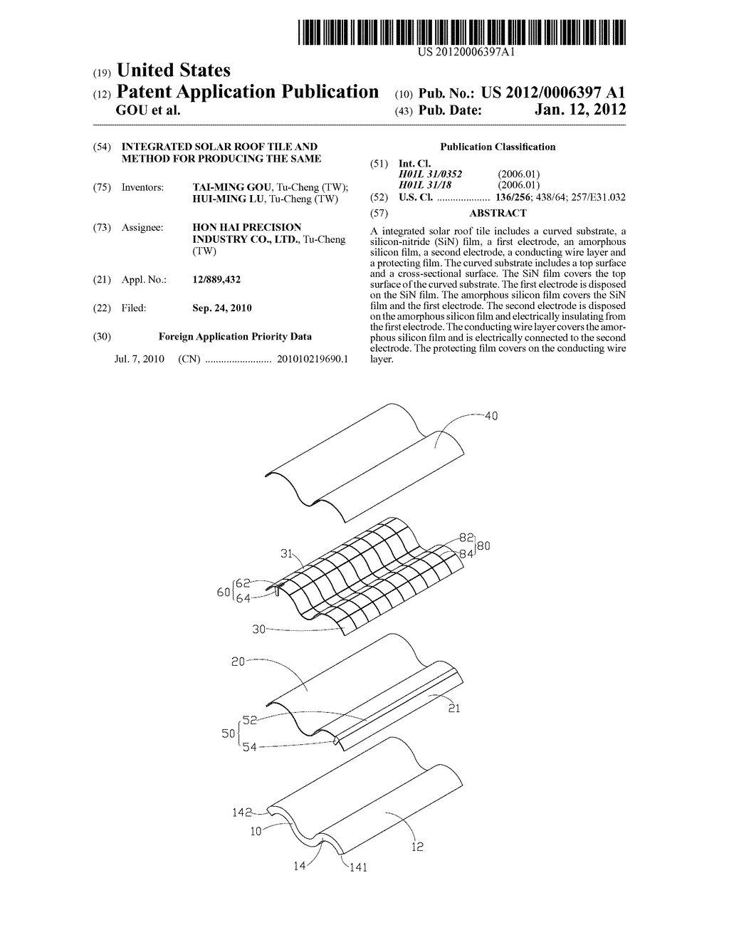 INTEGRATED SOLAR ROOF TILE AND METHOD FOR PRODUCING THE SAME - diagram, schematic, and image 01