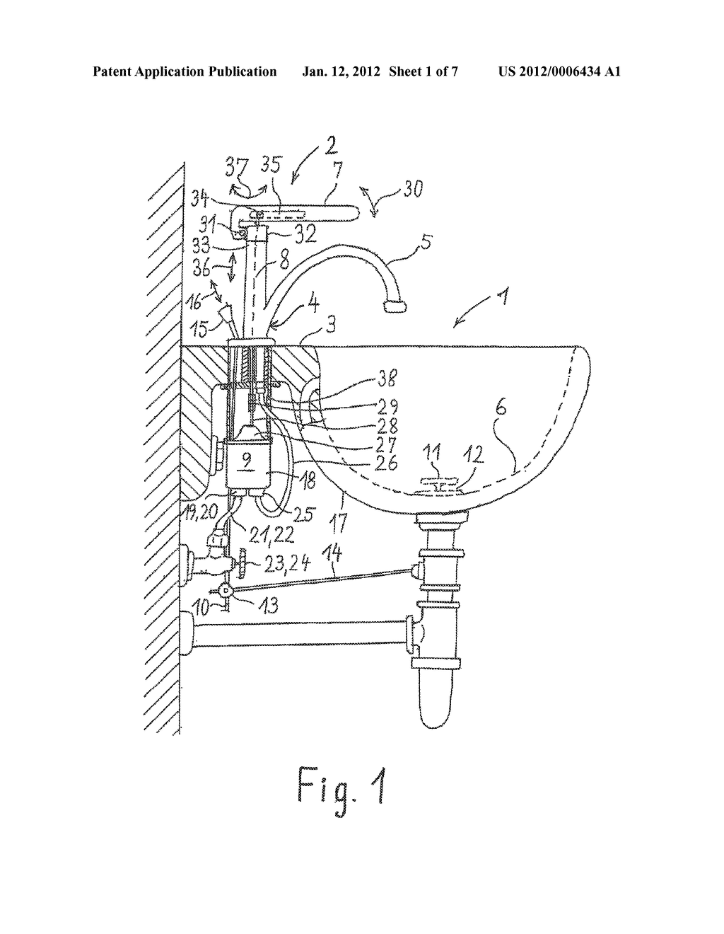 WATER FITTING WITH A CARTRIDGE UNDER THE SANITARY CERAMIC - diagram, schematic, and image 02