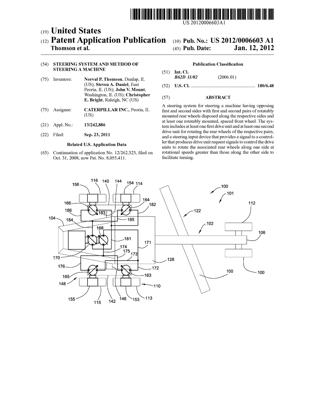 Steering system and method of steering a machine - diagram, schematic, and image 01