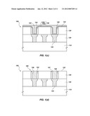 SEMICONDUCTOR DEVICE STRUCTURES INCLUDING DAMASCENE TRENCHES WITH     CONDUCTIVE STRUCTURES AND RELATED METHOD diagram and image