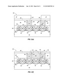 SEMICONDUCTOR DEVICE STRUCTURES INCLUDING DAMASCENE TRENCHES WITH     CONDUCTIVE STRUCTURES AND RELATED METHOD diagram and image