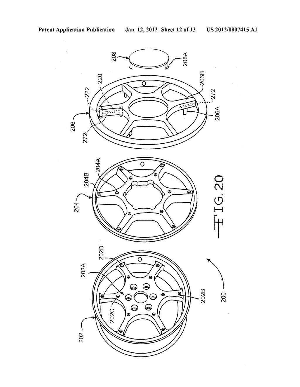 MULTI-PIECE VEHICLE WHEEL COVER RETENTION SYSTEM AND METHOD FOR PRODUCING     SAME - diagram, schematic, and image 13