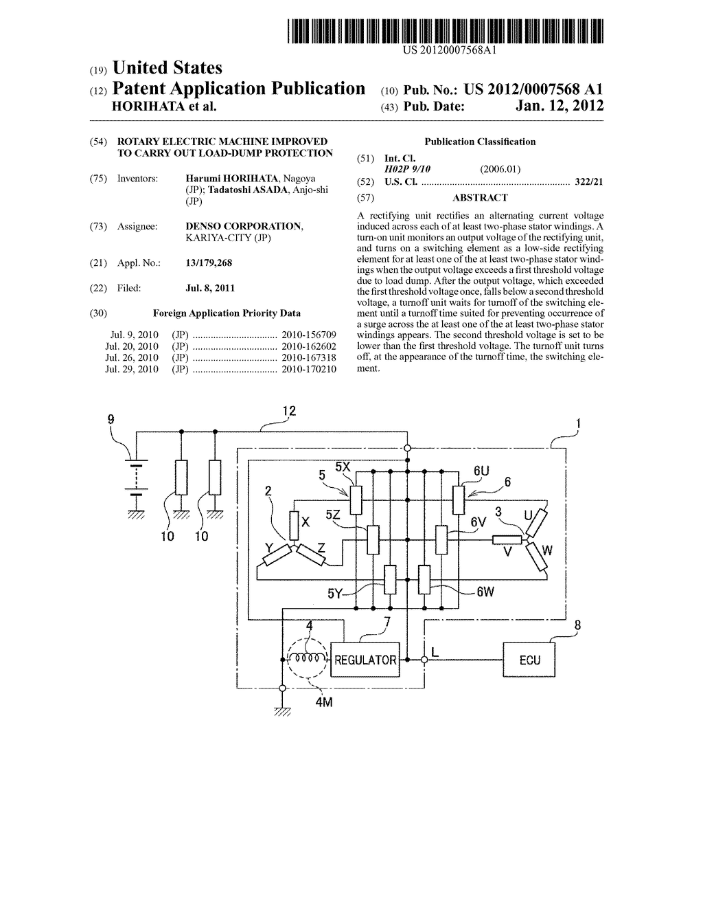 ROTARY ELECTRIC MACHINE IMPROVED TO CARRY OUT LOAD-DUMP PROTECTION - diagram, schematic, and image 01