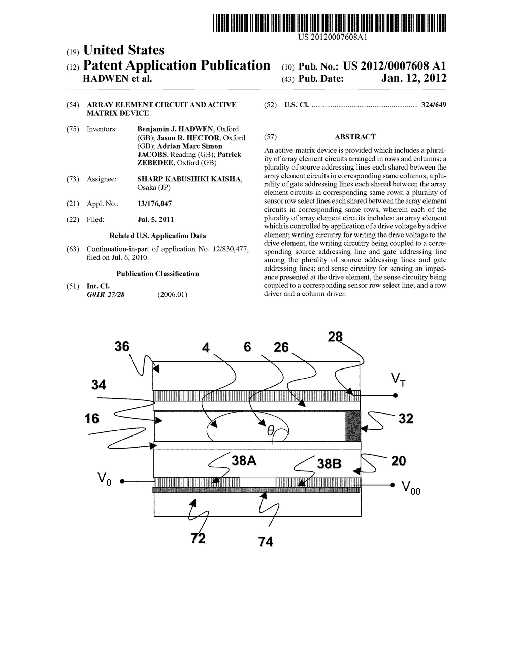 ARRAY ELEMENT CIRCUIT AND ACTIVE MATRIX DEVICE - diagram, schematic, and image 01