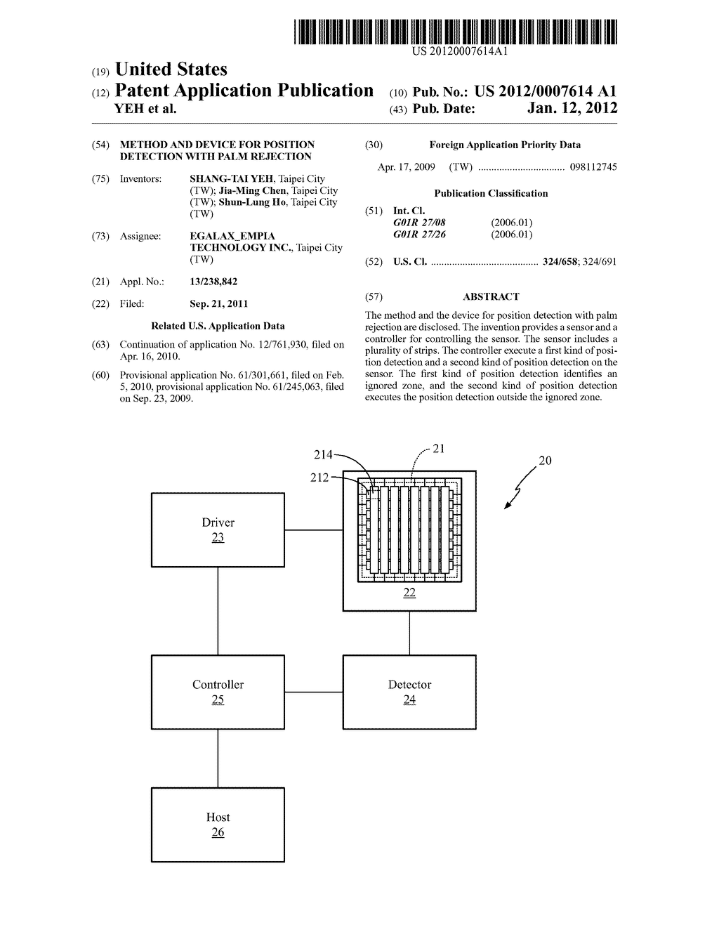 Method and Device for Position Detection with Palm Rejection - diagram, schematic, and image 01