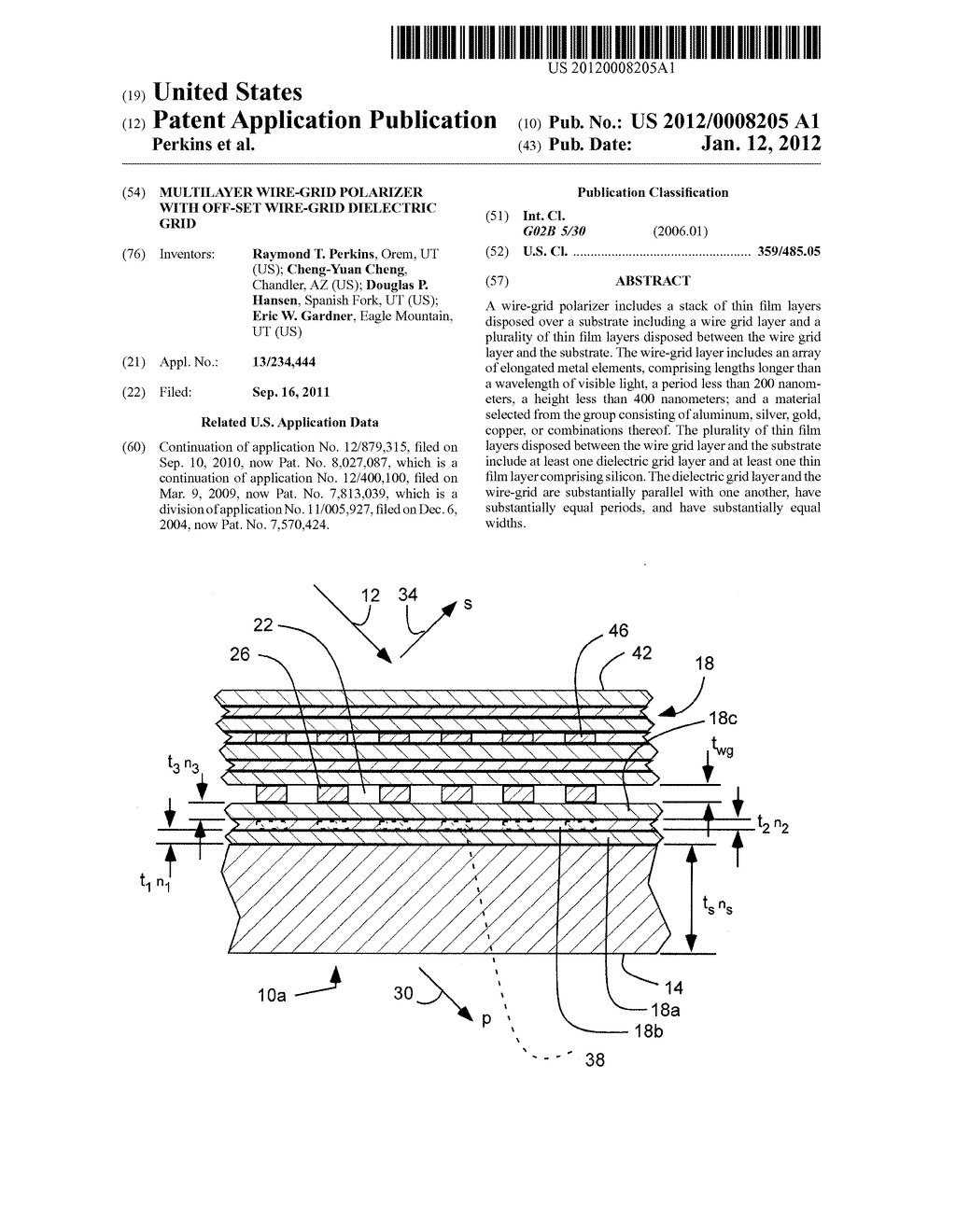 MULTILAYER WIRE-GRID POLARIZER WITH OFF-SET WIRE-GRID DIELECTRIC GRID - diagram, schematic, and image 01