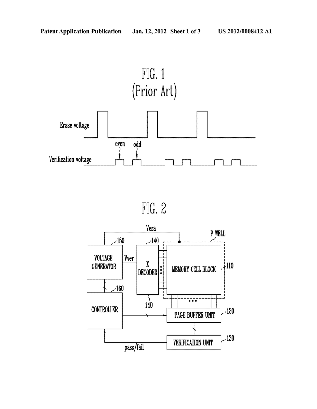 NONVOLATILE MEMORY DEVICE AND METHOD OF ERASING THE SAME - diagram, schematic, and image 02